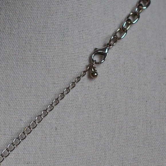 Silver Tone Chunky Twisted Rope Necklace - Picture 3 of 3